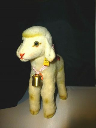 Vintage Steif " Lamby " Wool Lamb Plush Toy Fao Swartz 11.  5 "