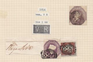 Lot:38479 Gb Qv 1854 Embossed Issue 6d Lilac One On Piece