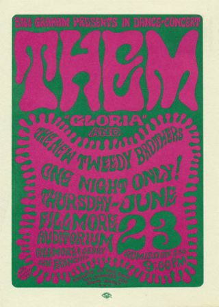 Them Postcard The Tweedy Brothers 1966 Fillmore Auditorium Bg12 Wes Wilson