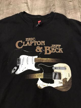 Eric Clapton & Jeff Beck Mens Large Band T Shirt Black 2010 Together & Apart