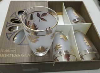Libbey Hostess Set of 8 Golden Foliage 14 oz.  Cooler / Iced Tea Glasses 2