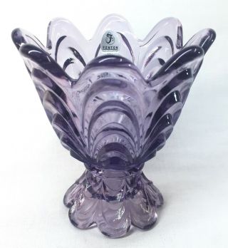 Fenton Art Glass Violet Two Way Drapery Votive / Candle Holder
