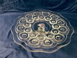 Vintage Le Smith Moon And Star Clear Glass Cake Plate 11 "