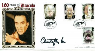 1997 Tales Of Horror Great Britain Benham Fdc Signed The Late Christopher Lee