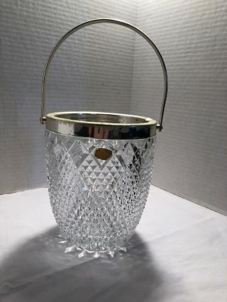 Vintage Lead Crystal Silver Ring Ice Bucket - Wine Chiller - Western Germany