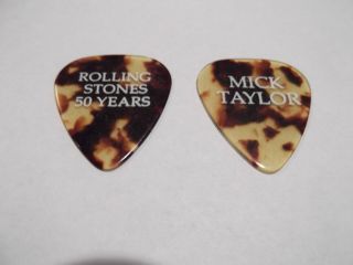 Rolling Stones 2013 Printed Mick Taylor 50 Years Guitar Pick Tortoise / White