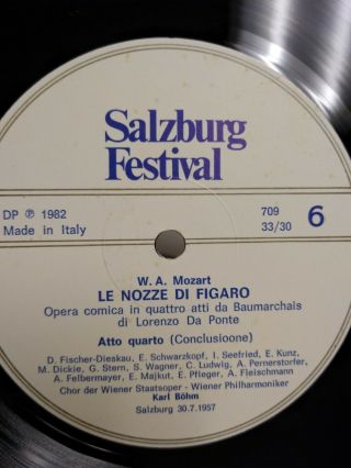 Le Nozze di Figaro Salzburg Festival 1957 3 LP Record Set Autographed Ludwig 2