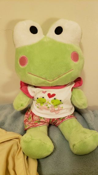 Build - A - Bear Sanrio Hello Kitty Keroppi Green Frog Plush W/ Frog Pajamas 17 "