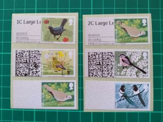 2018 Post & Go Large Label 1c £1.  40 And 2c £1.  26 On 2011 Birds 2