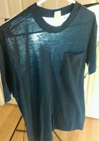 Vintage 80s Paper Thin Distressed Blank Blue T Shirt Xl / L Fruit Of The Loom