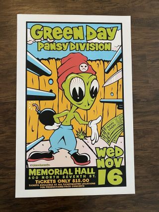 Green Day Uncle Charlie 1994 Screen Print Poster 18x28 Punk