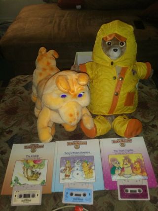 Vintage Teddy Ruxpin With Grubby Three Books Three Cassettes And The Cord