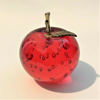 Dynasty Gallery Heirloom Collectibles Red Glass Apple Paperweight Teacher Gift
