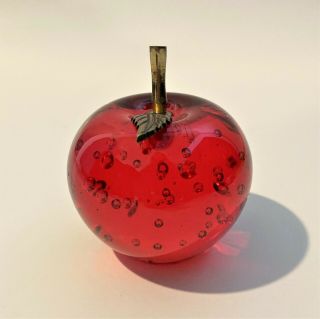 Dynasty Gallery Heirloom Collectibles Red Glass Apple Paperweight Teacher Gift 2
