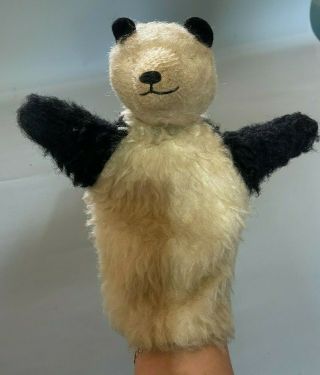Antique Vintage Panda Teddy Bear Hand Puppet