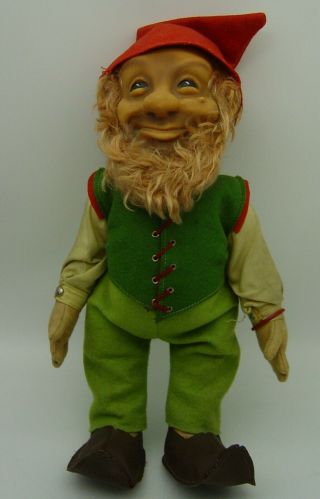 large vintage 50s Steiff felt doll Gucki Gnome Dwarf with button and tag 30 cm 2