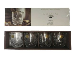 Salzburg Gold Four On The Rocks Glasses By Cristal D 