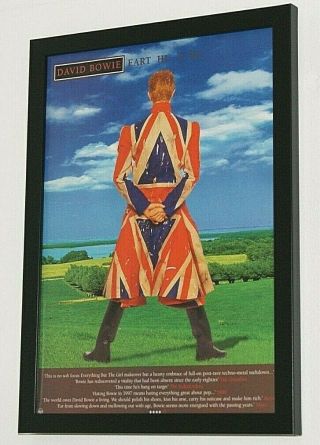David Bowie Framed A4 `earthling` 1997 Album Band Promo Art Poster