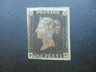 Uk Stamps: 1d Penny Black - Great Item (n919)