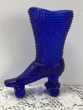Degenhart Cobalt Blue Glass Roller - Skate Boot Toothpick Blue