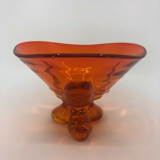 Viking Glass Epic Footed Bowl 1209 in Persimmon 8 