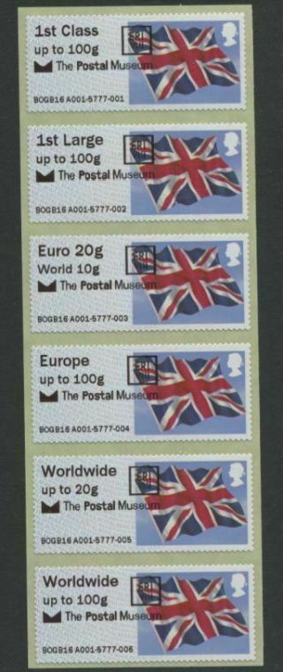 Only Seller Error Edward V111 On Flag Bpma Postal Museum Strip Post & Go Errors