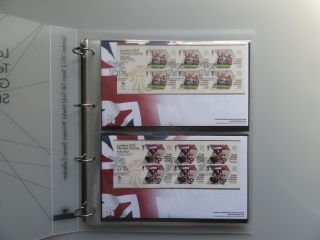 London 2012 Olympics - Full Set 29 Gold Medal Winners Mini Sheets Covers & Album 2