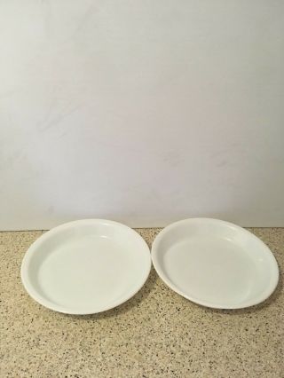 Set Of 2 Vintage Pyrex Pie Plate 209 White Milk Glass 9 " Heavy Plate