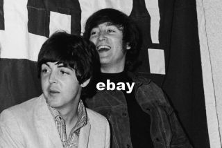 John Lennon & Paul Mccartney 1965 Help Press Conf Capitol Records Beatles Photo