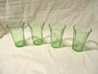 Green Depression Juice Glasses Set Of 4