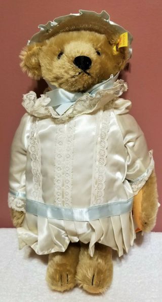 Steiff Victorian Girl Bear,  0155/34,  Mohair,  12 " Tall,  1986,  Made In Germany,  Ta