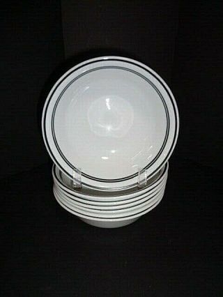 Set Of 6 Corning Corelle Classic Cafe Black Soup Cereal Bowls,  6 1/4 " X 2 "