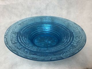 Gorgeous Blue Grapes Pattern Fostoria Glass Bowl