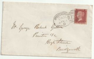 1861 Bridgenorth Spoon Postmark 1d Star Cover Locally - Shropshire Salop