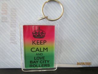 Bay City Rollers " Official Coloured Keep Calm And Love Bay City Rollers Keyring