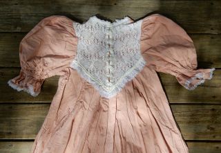 1970s Gunne Sax Puff Sleeve Midi Tent Dress Pockets Prairie Dress High Neck Lace