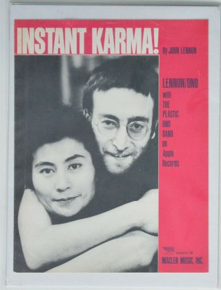 John Lennon Instant Karma Maclen Music Vg,  Sheet Music