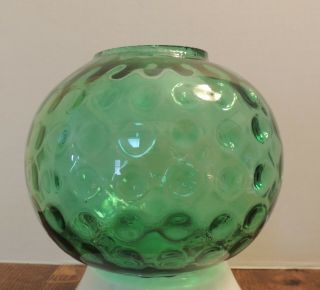 Vintage 1940s Fenton Ivy Ball Vase Green Glass Coin Dot Glass ( (no Base))