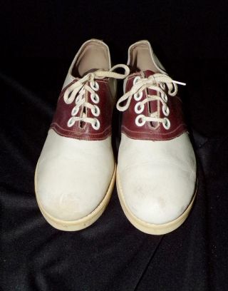 Orig Vtg 50s 60s Rockabilly Swing Peterman Brown Saddle Sock Hop Dance Shoes 7
