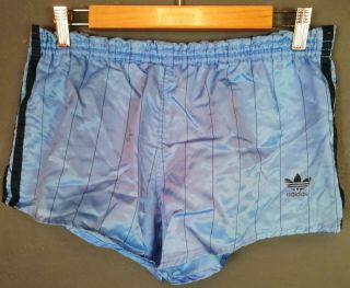 Vintage Old Retro Mens Adidas West Germany Shorts Pantalones Blue Size S 5 Small