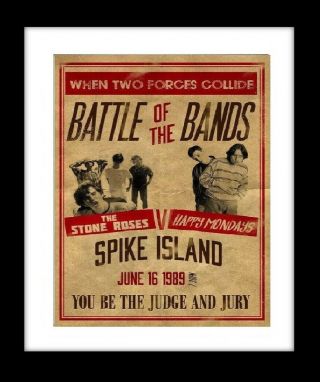 Spike Island Happy Mondays Stone Roses Vintage Style Framed Poster Print
