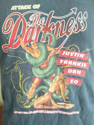 Attack Of The Darkness T - Shirt Justin Frankie Dan Ed Black Color Large Size