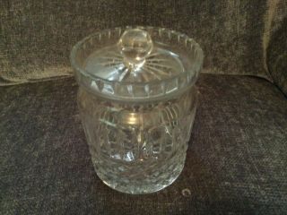 Vintage Brilliant Crystal Clear Cut Glass Candy Dish Bowl With Lid
