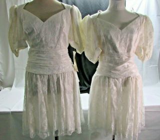 Vintage Jessica Mcclintock Gunne Sax Midi Dress,  White (xp)