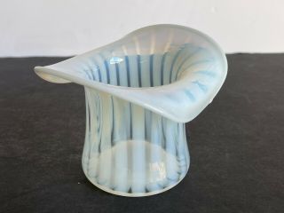 Vintage Fenton Opalescent Stripe Top Hat Toothpick Vase 3 1/8 " Tall