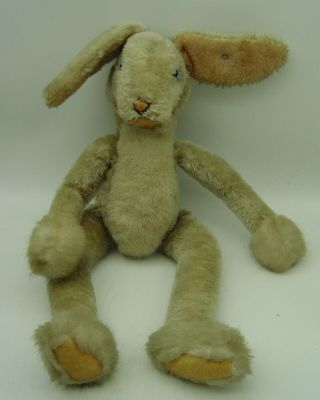 Cute Vintage 50s Steiff Mohair Lulac Bunny Rabbit With Button