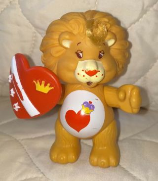 Vintage Kenner 1985 Care Bears Cousin Poseable Figure Brave Heart Lion W/ Shield