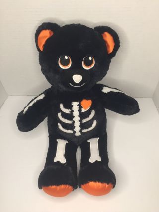 Build A Bear Skeleteddy Halloween Skeleton Bones Black Orange Plush Soft Toy Bab