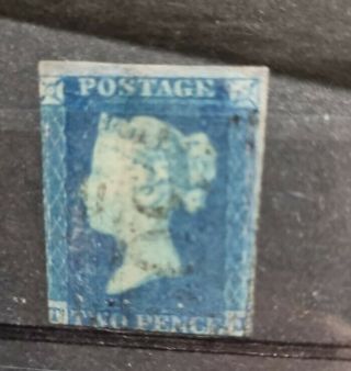 Queen Victoria 1840 Postage Stamp Two Pence Penny Blue Stamp