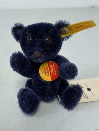 4 " Dark Blue Steiff Lufthansa Miniature Teddy Bear 996351